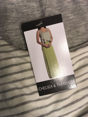 Chelsea & Theodore Women's Gray & White Striped Sleeveless Maxi Dress Medium - Picture 11 of 12