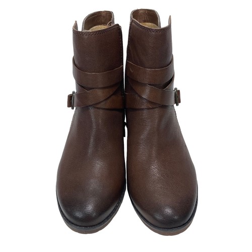NIB Naturalizer Ringer Leather Round Toe Belted Ankle Boot Brown Size 10W Croc - Picture 4 of 15