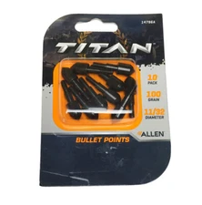 Allen TiTAN Bullet Points 10PK - 100 Grain - 11/32 Bow and Arrow Tip Heads 