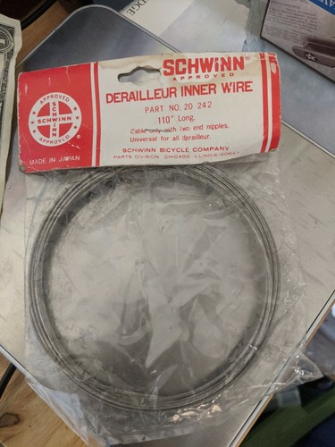 "Desviador de bicicleta Schwinn de colección mediados de siglo de lote antiguo cable interior desenrollador original 110" - Imagen 3 de 6