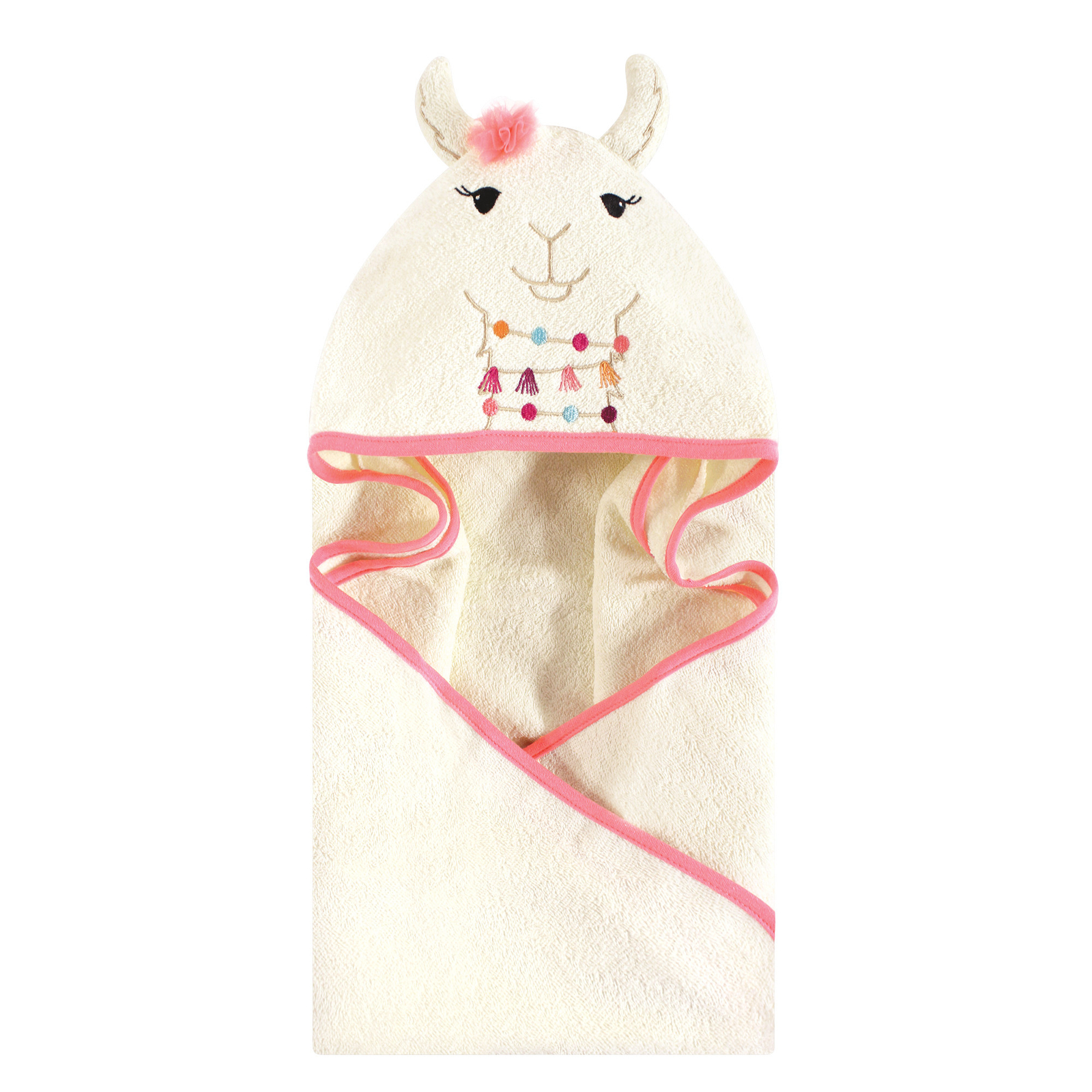 Little Treasure Baby Girl Cotton Animal Face Hooded Towel, L