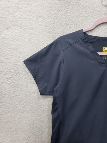 Wonder Wink Women Top Small Gray 100%Polyester Short Sleeve Modern Fit Uniform - Picture 4 of 20