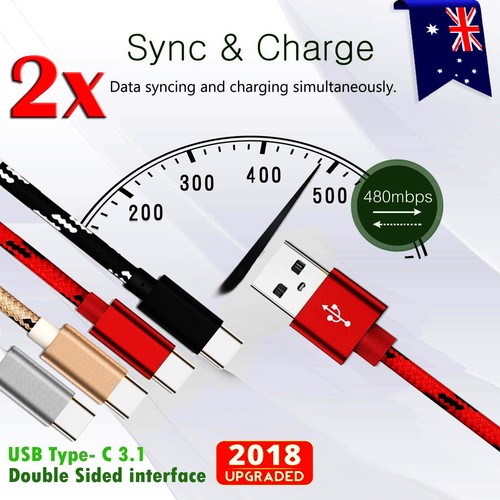 2x For LG V20 V30+ V40 G6 G7 ThinQ USB Type-C 3.1 Data Sync Charging Cable Cord
