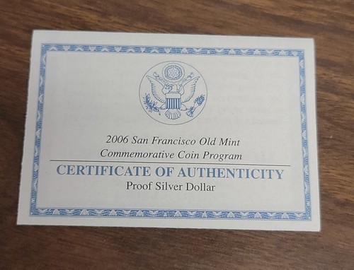 2006 S San Francisco Old Mint Commemorative Proof Silver Dollar . - Picture 4 of 5