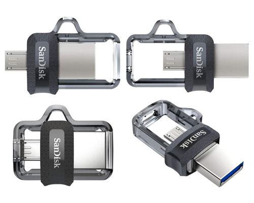 SANDISK ULTRA DUAL M3 micro USB 3.0 OTG FLASH DRIVE 256GB 128GB 64GB 32GB LOT - Picture 1 of 9