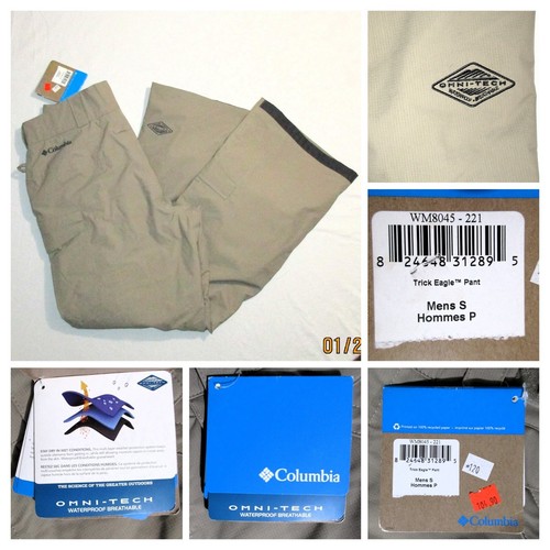 NEW Columbia Snow Pants Cargo Ski Pant Omni Tech Trick Eagle Tan Men's Small NOS - Picture 3 of 24