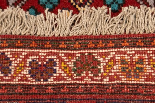 Handmade Red Tribal Geometric Design 3'4X4'8 Oriental Rug Boho Carpet - Picture 18 of 18