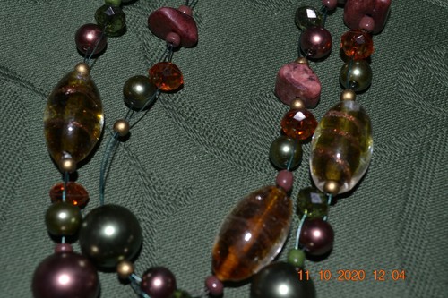 Vintage Double Strand Glass and Genuine Stone Bead Necklace - Picture 3 of 4