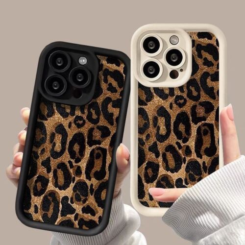 Cute Leopard Pattern Phone Case Soft Protect Cover For iPhone 16 15 14 Pro Max - Picture 4 of 40