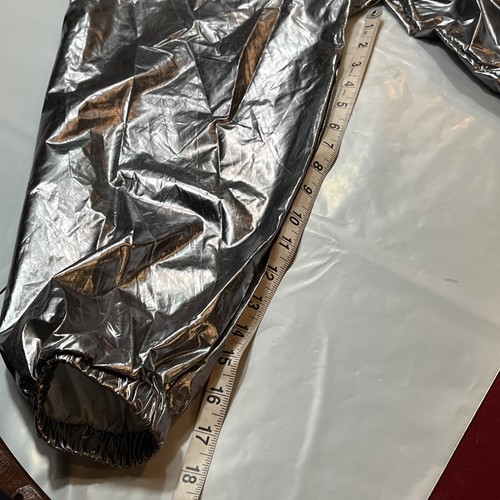 Urban Outfitters SILVER Metallic Rain Jacket Hooded Windbreaker Womens 1/2 Zip M - Picture 11 of 17