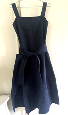 Everlane The Organic Cotton Herringbone Dress XXS Navy New With Tags NWT