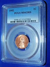 1992 1CRD Lincoln Memorial Cent-PCGS #3098 Grade MS62RD--391-1