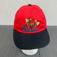 Lil' Fireman Baseball Hat ICFD Strapback Cap Kids OSFA Red Black Laid Back