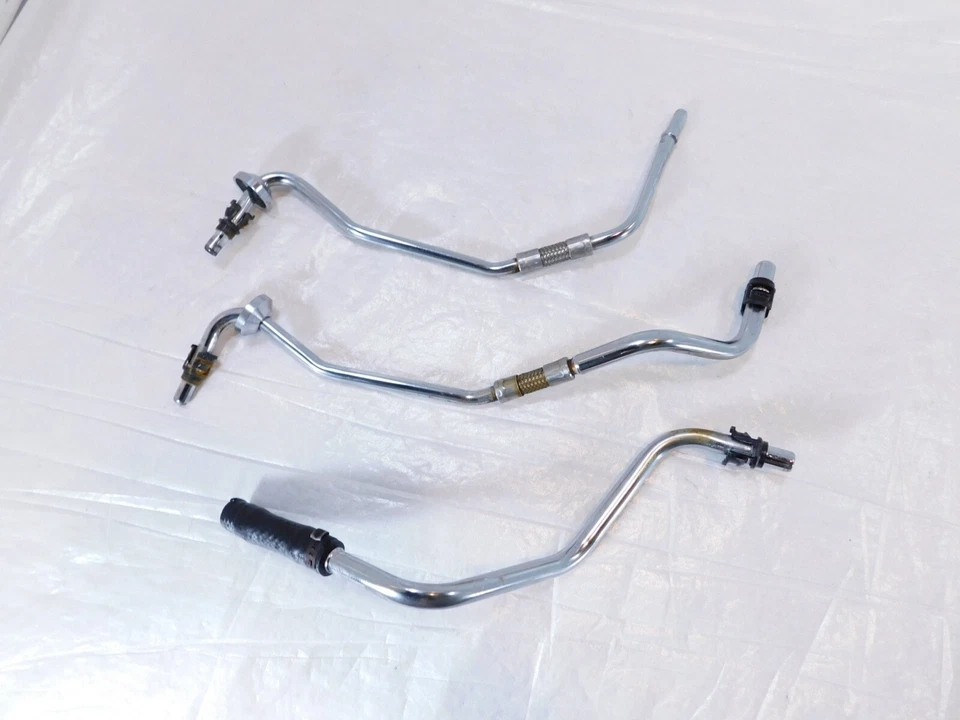 Harley Davidson Softail Heritage Classic Fat Boy Cromo Tanque de Aceite Tubo Manguera Líneas Foto 2 de 4