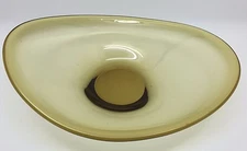 Fabulous Free-Form Hand-blown Glass Side Dish, Decorative, Yellow (RF-FR4)