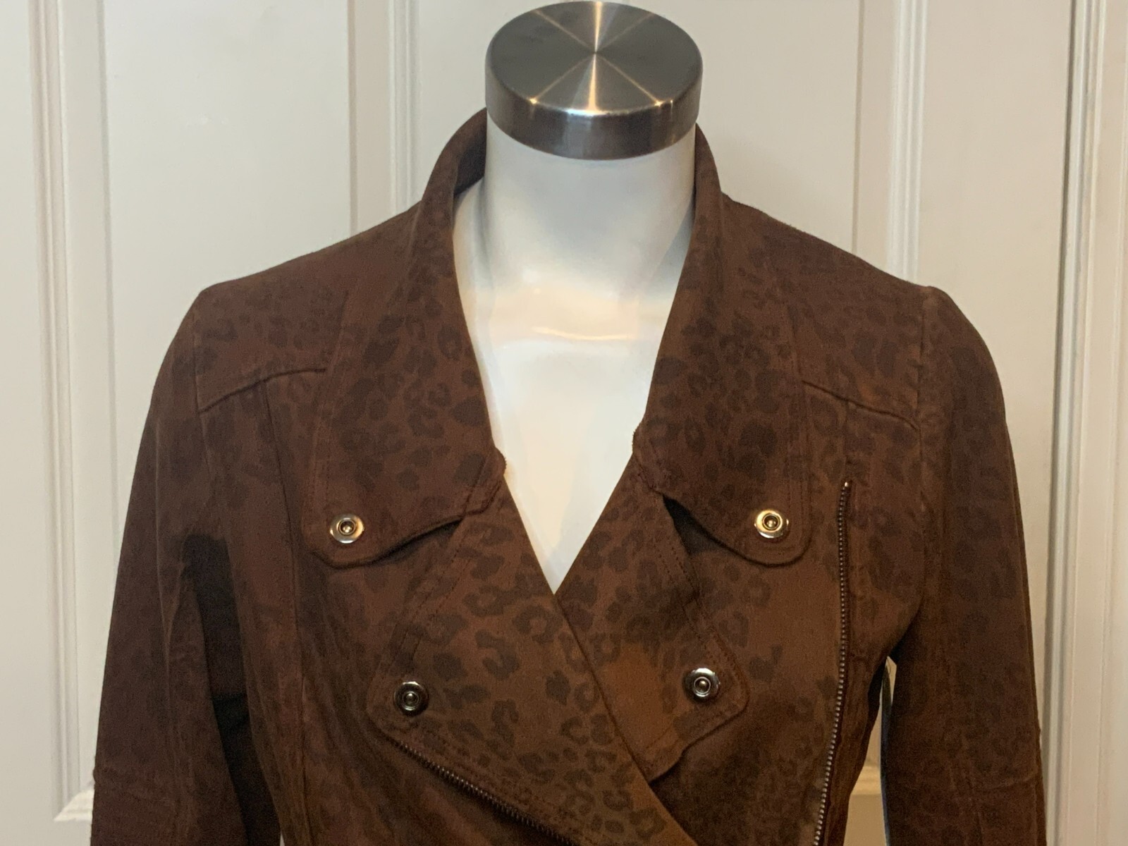 Marrakech Dark Brown Leopard Print Asymmetrical Z… - image 2