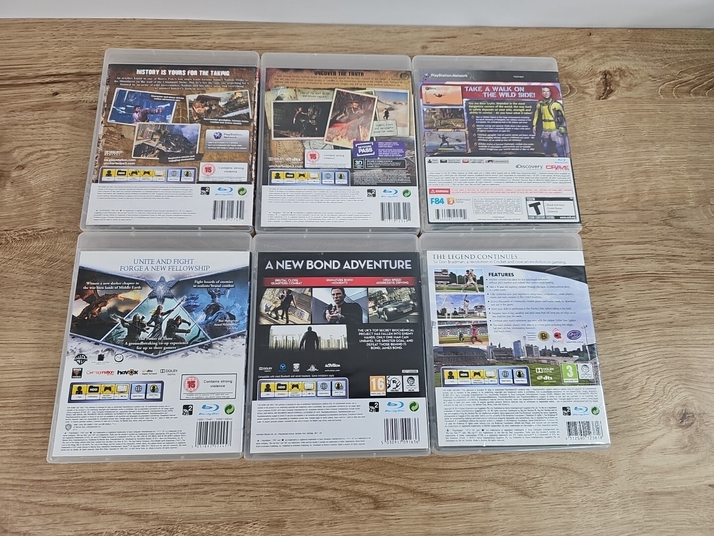 PlayStation 3 Games Bundle X6 Uncharted 1 & 2, Lord Of The Rings, 007