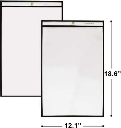 STITCHED SHOP TICKET HOLDER Clear Front and Back 11-Inch x 17-Inch 25-PACK - Picture 5 of 7