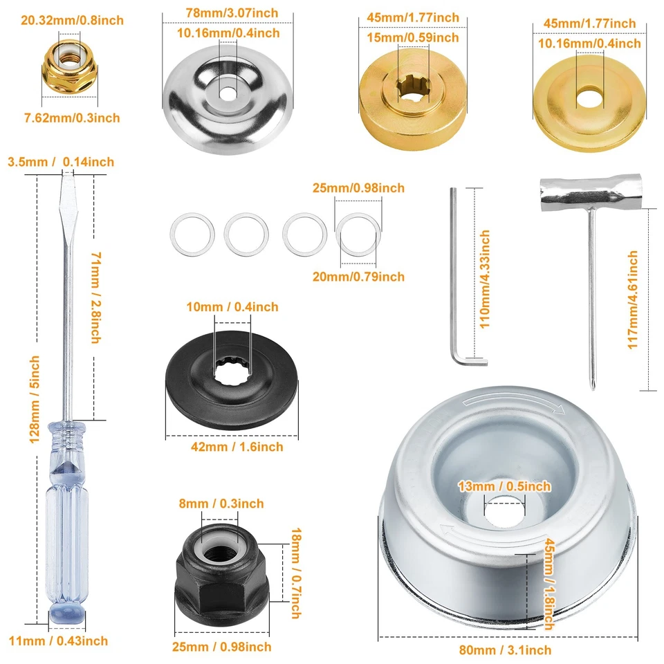 HK 9" x36 Teeth Weed Eater Blades and 3 Teeth Brush Cutter Blade with Adapter - Image 3 of 4
