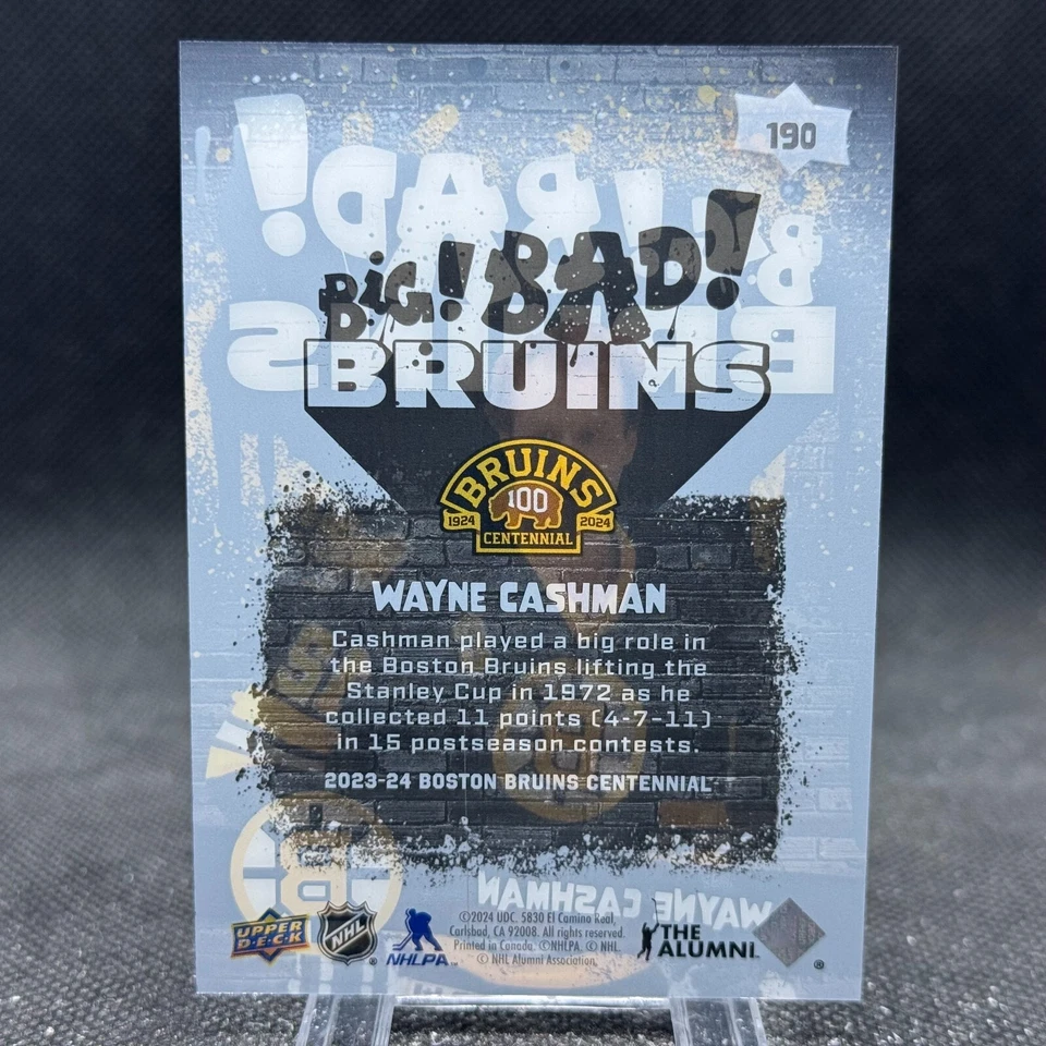 Wayne Cashman 2023-24 UD Boston Bruins Centennial Big Bad Bruins Acetate #190 - Image 2 of 2