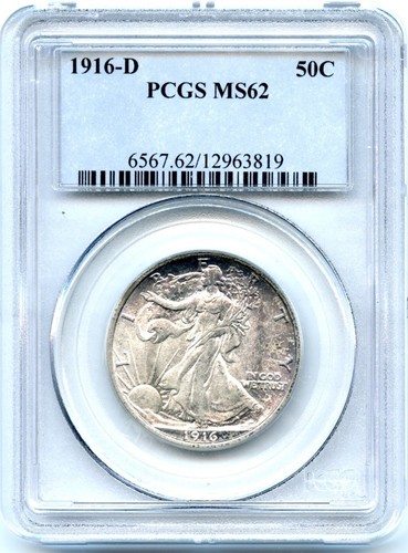 1916-D Walking Liberty Half Dollar, PCGS MS62 - Picture 3 of 3