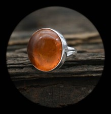 Beauty Baltic Amber Gemstone 925 Sterling Silver Handmade Ring All Size K-36