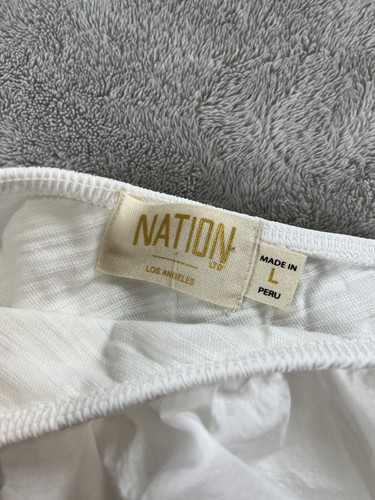 Nation Ltd Noella One Shoulder ärmelloses Rüschen Top Bluse Gr. L weiß NEU - Bild 5 von 8
