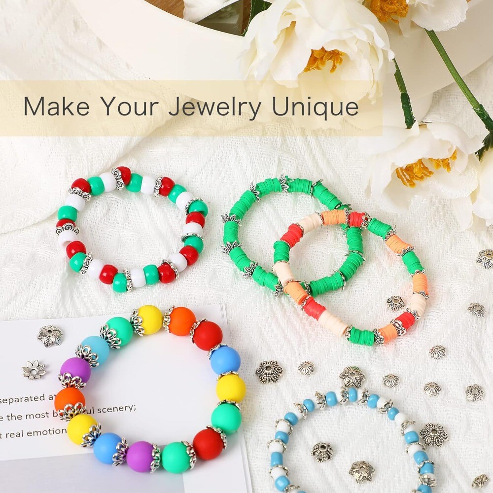 About 160Pcs Flower Metal Flower Beads Jewelry Making eBay