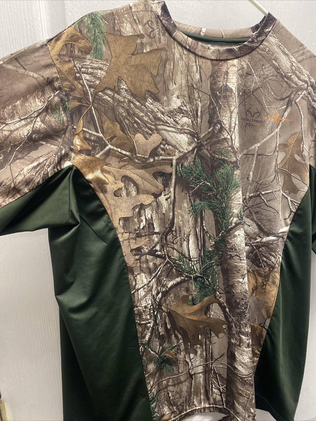 Mens Habit RealTree Camo Short Sleeve Shirt Size Large Hunting Fishing