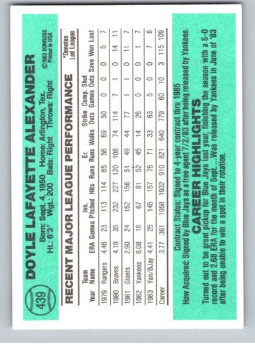 Donruss Baseball 1984 completa tu conjunto que elijas elige #331 - 495 - Imagen 149 de 221