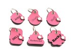 Hundemarkentasche für Hunde-Halsband in pink | mit Gravur, Druckknopf