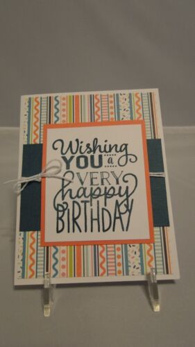 Stampin Up Card Kit Set Of 4 "Happy Birthday" cards #31b - Pretty Peacock - Picture 1 of 2
