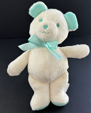 Walmart White Teddy Bear Plush Stuffed Animal Mint Green Aqua 7"