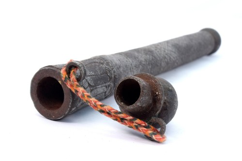 Mughal Iron Engraved Beautiful Work Paper Scroll Message/Farmaan Holder. G3-47 - Picture 6 of 9
