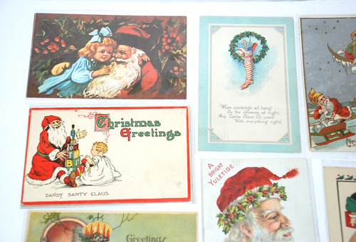 CHRISTMAS Greetings Holiday Postcards Santa Reindeer New Year's 29 Mixed Lot - Picture 3 of 22