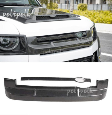 2P For Land Rover Defender 90 110 130 DRY CARBON Front Bumper Grille Vent Cover