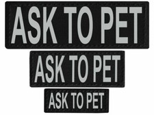 ASK TO PET Patch Reflective Extra Label Tag for Dog Harness Service