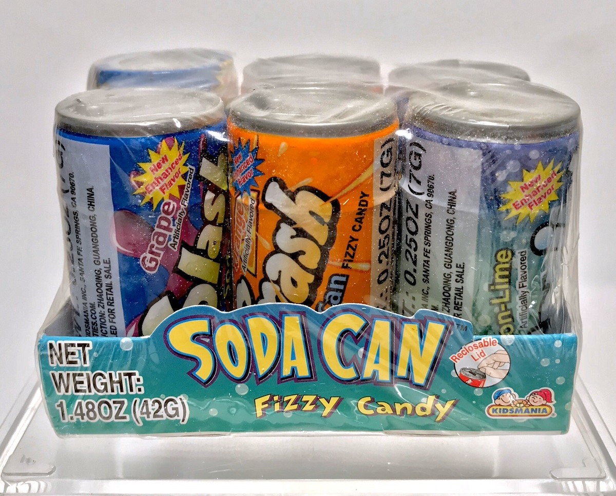 Vintage 2010 Kids Mania SODA CANS Fizzing Candy Container