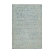 5'10" x 9' Gray Wool and Silk Modern Jacquard Hand Loomed Oriental Rug R65196