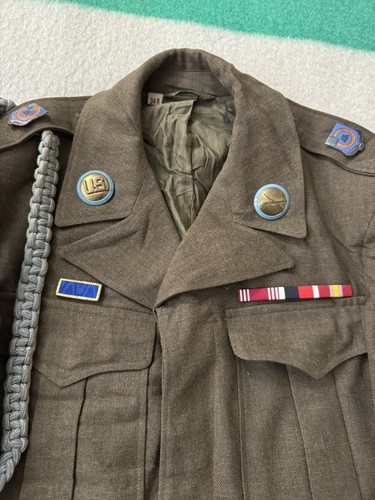Vintage 40s 46 WW2 Ike Jacket Hell On Wheels Patch Badges Pins Extra Small XS - Picture 5 of 10