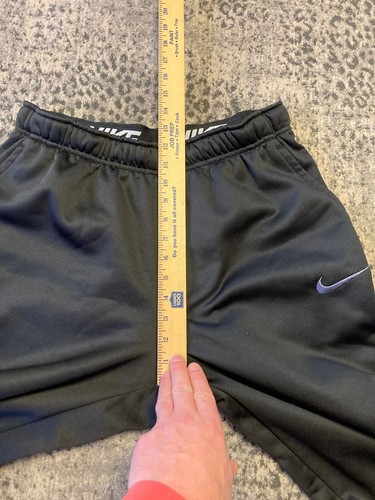 Nike Jogger Mens L Large Black Therma Pants Swoosh Logo Fleece Lined Sweatpant - Picture 13 of 24