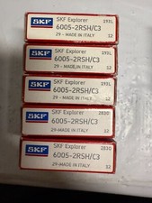 NEW LOT OF 5 SKF 6005-2RS/C3 DOUBLE RUBBER SEAL BALL BEARING 25X47X12mm