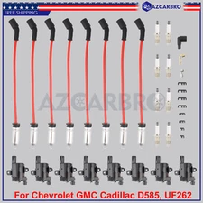 8 Pack Ignition Coil+Spark Plug+Wires For Chevy Silverado GMC Sierra Yukon UF262