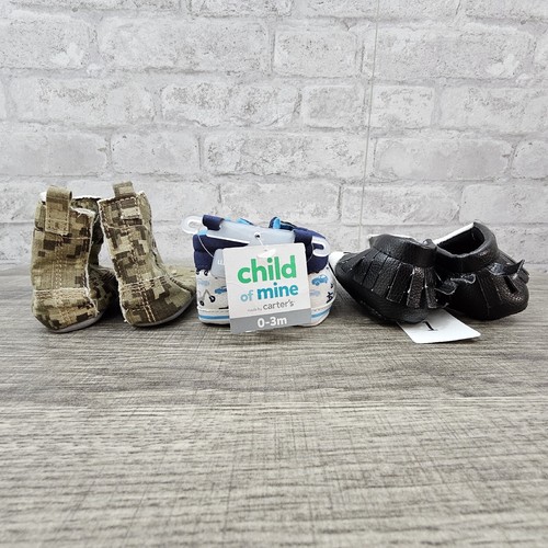 Lot of 3 infant boy shoes size 1 0-3 months - Picture 3 of 4