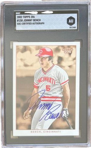 Johnny Bench Cincinnati Reds Autographed 11 Inscription STAT