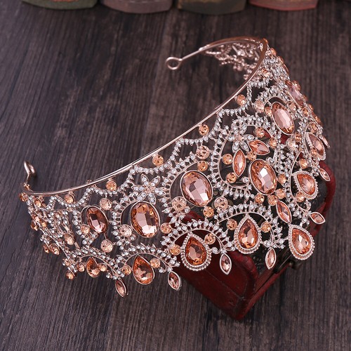 41 Estilos Oro Rosa Cristal Reina Princesa Tiara Corona Boda Reina Para Mujer - Imagen 143 de 156