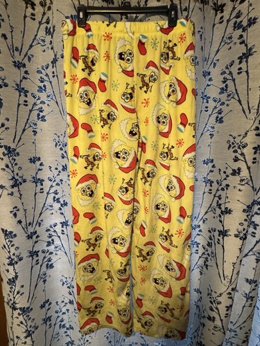 SPONGEBOB SQUAREPANTS CHRISTMAS PAJAMA PANTS Mens XL Santa Hat Festive Cartoon - Picture 6 of 12