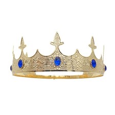 King Crowns for Men Antique Gold Prom Crown for Birthday Party Halloween Costume