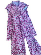 Nick Nora Pajama Set Pink Python Snake Print Sleepwear Lounge Set. NWT Sz XXL