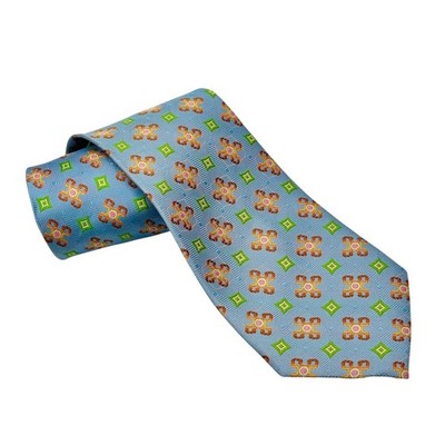 Farentino Ferre NEW Mens 100% Silk Tie Blue Geometric Floral Business Dress Tie